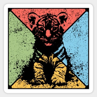 Tiger Cub Retro Pop Art – Wild and Free Animal Aesthetic Sticker